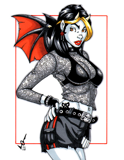 Punk Devil Girl - Art Print